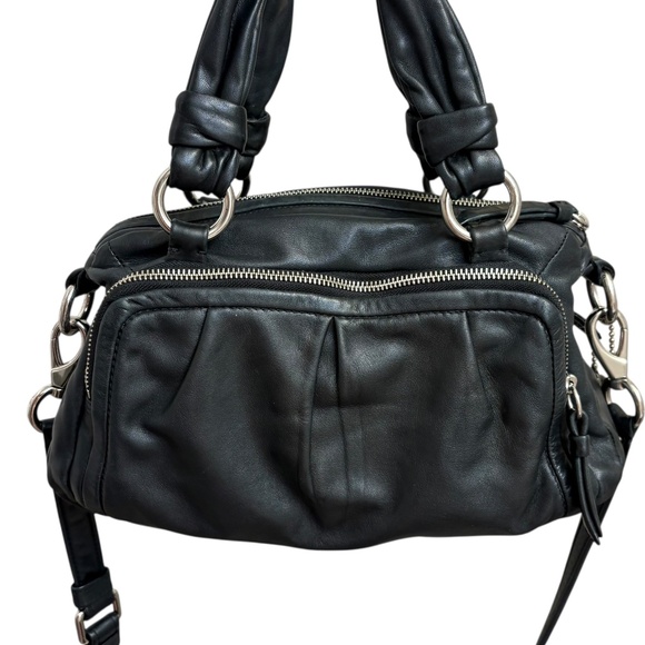 Coach 14155 black leather y2k two way Parker satchel bag - Picture 1 of 15